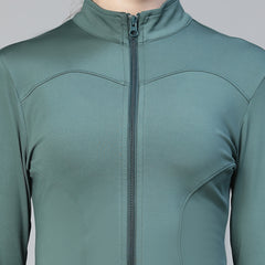 Sculpt Crop Jacket Forest Green