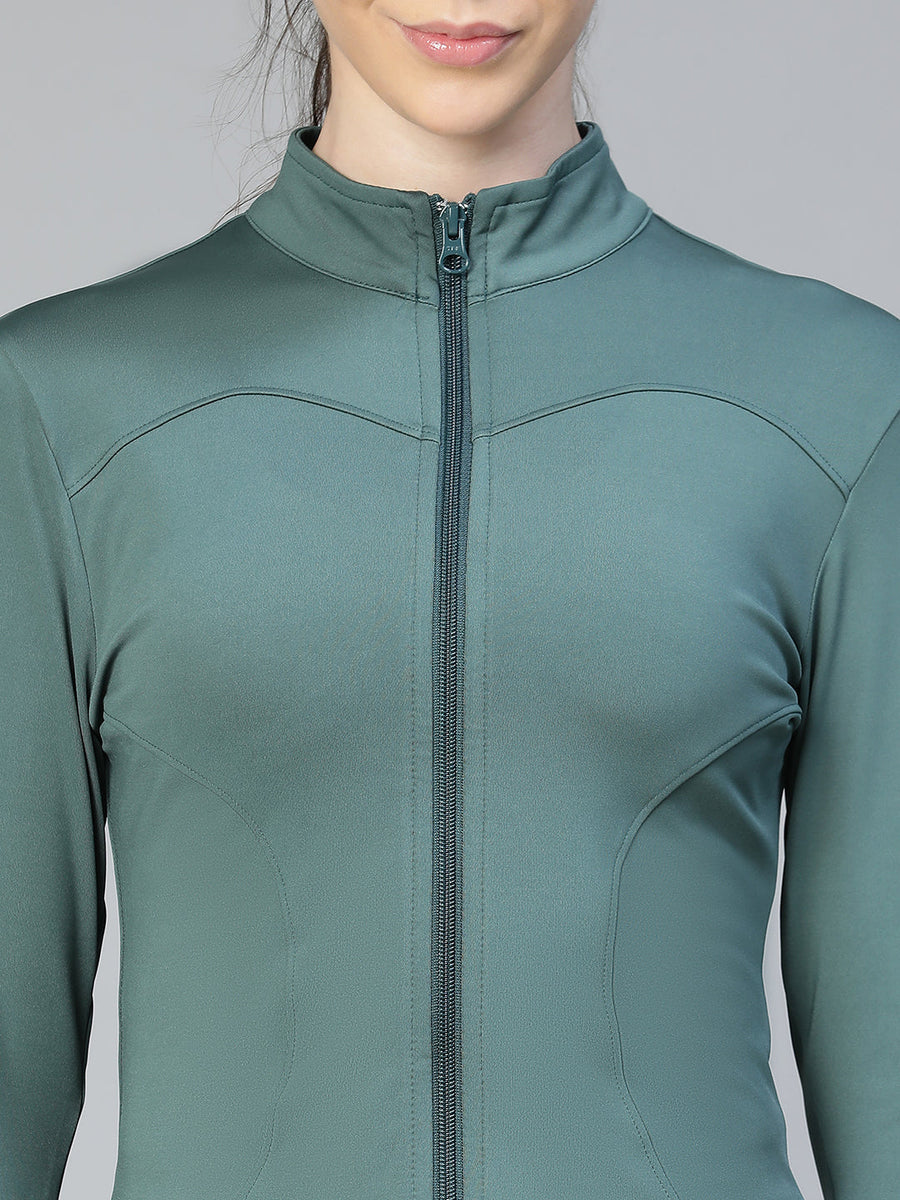 Sculpt Crop Jacket Forest Green Athlisis Sports