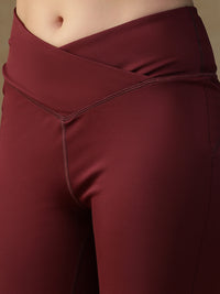 V-Shape Flare Pant Maroon