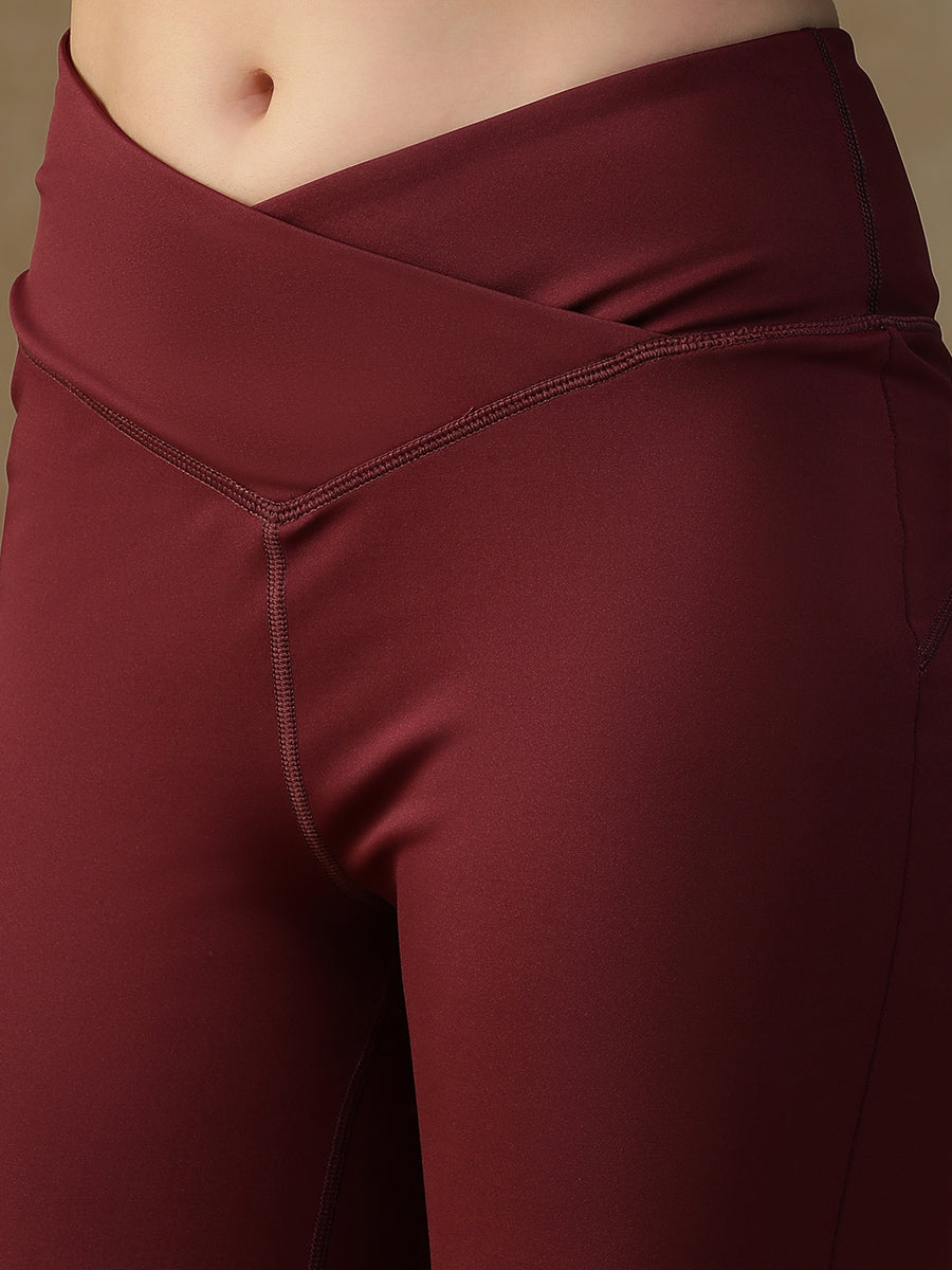 V-Shape Flare Pant Maroon