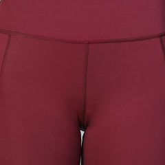 Mesh Panel Pocket Leggings Maroon