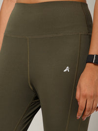 Laser Cut Leggings Olive
