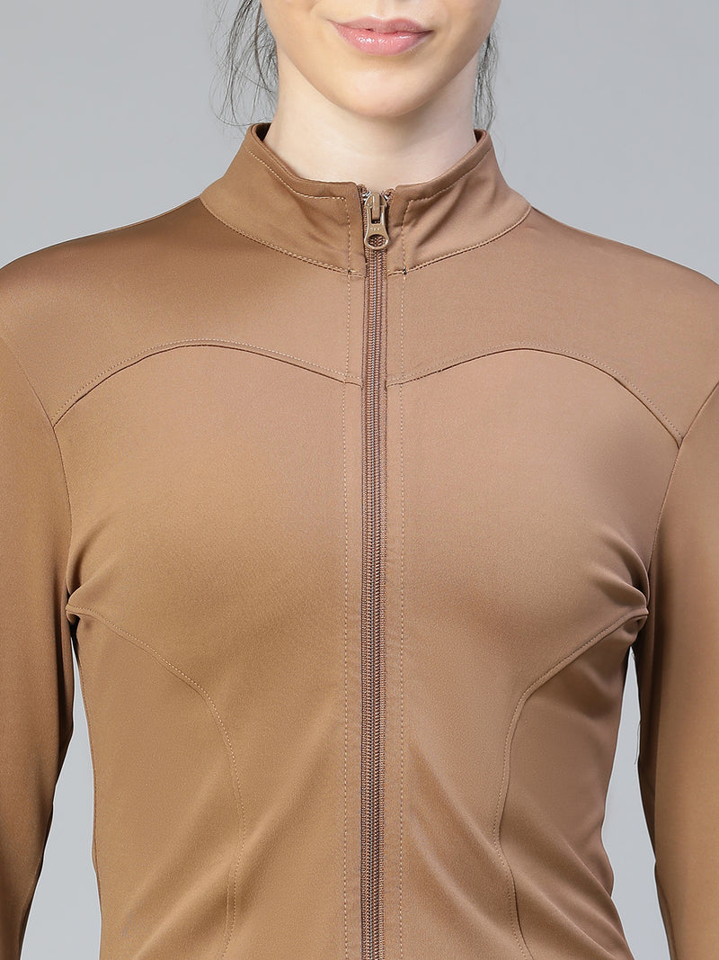 Sculpt Crop Jacket Tan