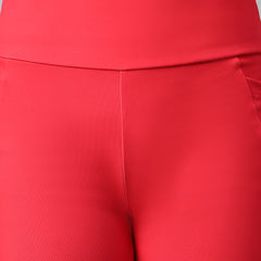 Dual Tone Flare Pant Hot Pink