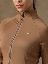 Midriff Crop Jacket Tan