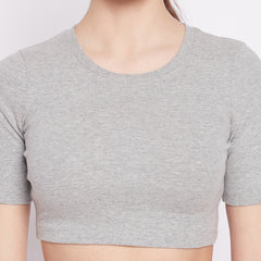 Everyday Cropped Tee Gray