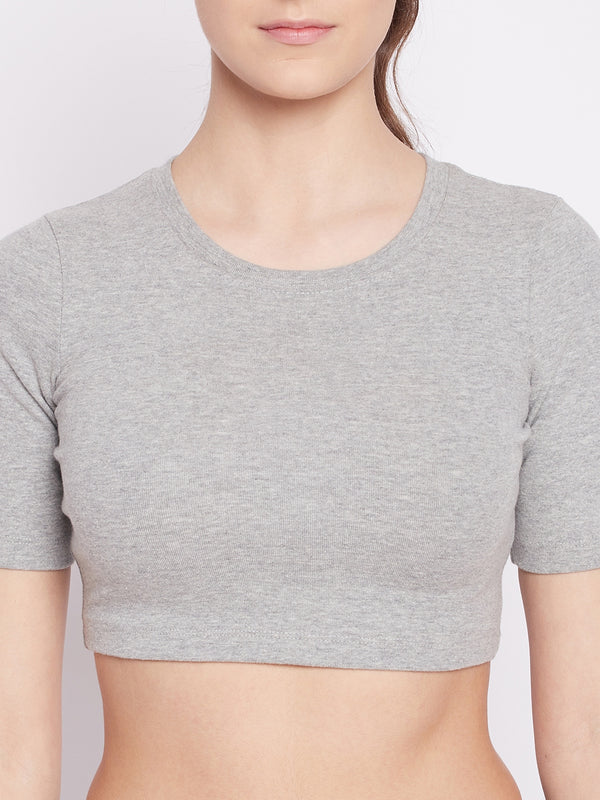Everyday Cropped Tee Gray