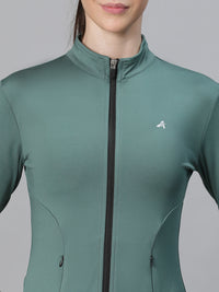 Contour Crop Jacket Forest Green