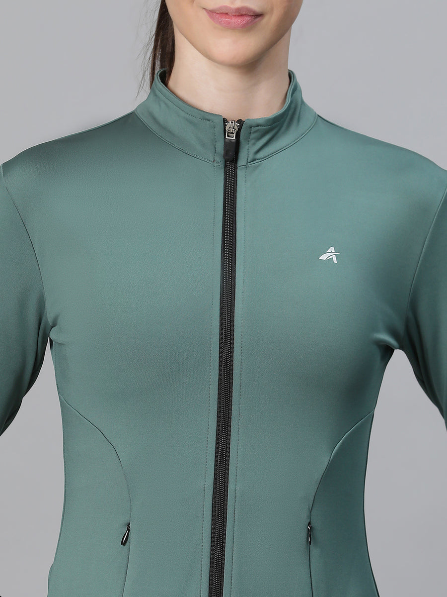 Contour Crop Jacket Forest Green