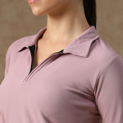 Aero Zip Polo T-shirt Lavender