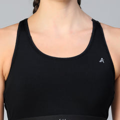 Ruched Sports Bra Black