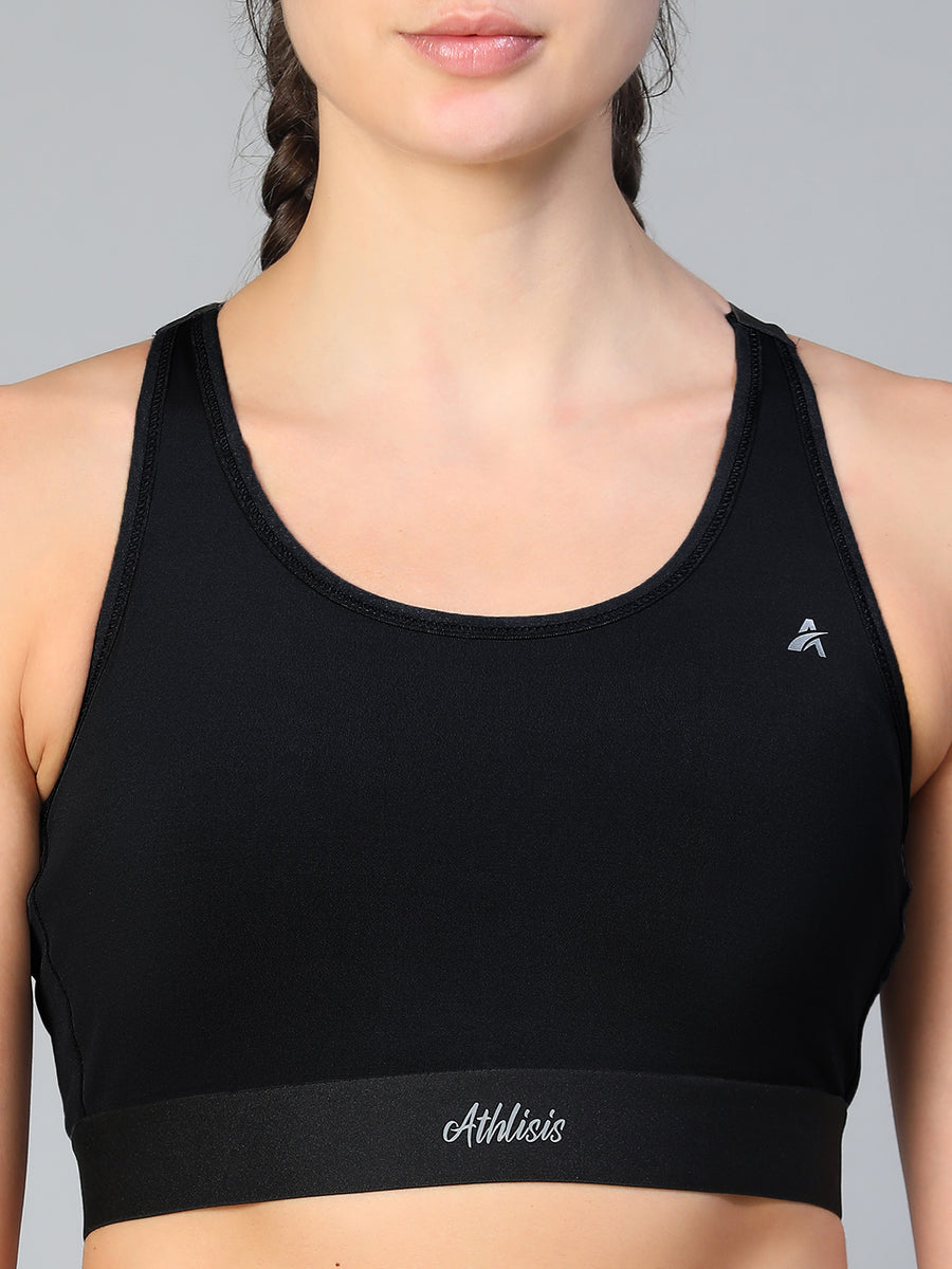 Ruched Sports Bra Black
