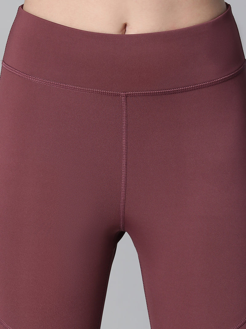 Geometric Mesh Leggings Mauve
