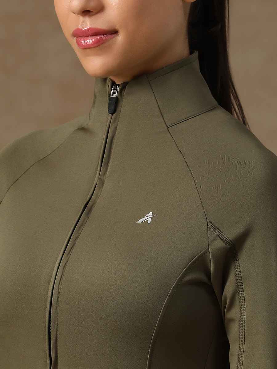 Midriff Crop Jacket Olive