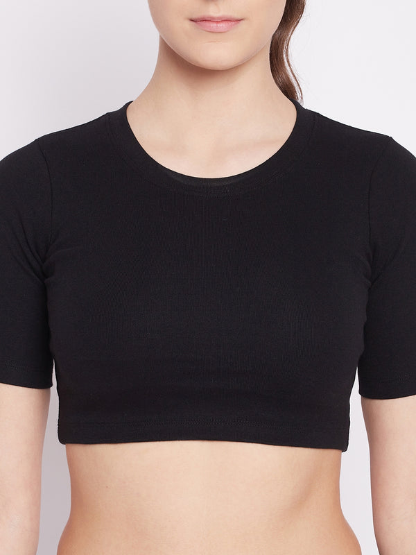 Everyday Cropped Tee Black