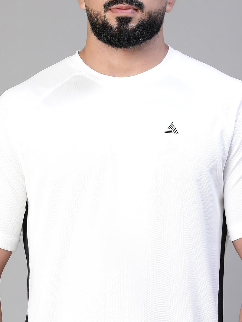 Contrast Side Panel T-Shirt White