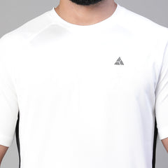 Contrast Side Panel T-Shirt White