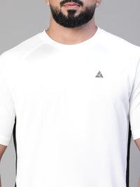 Contrast Side Panel T-Shirt White