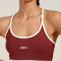 Flow Piping Sports Bra Maroon