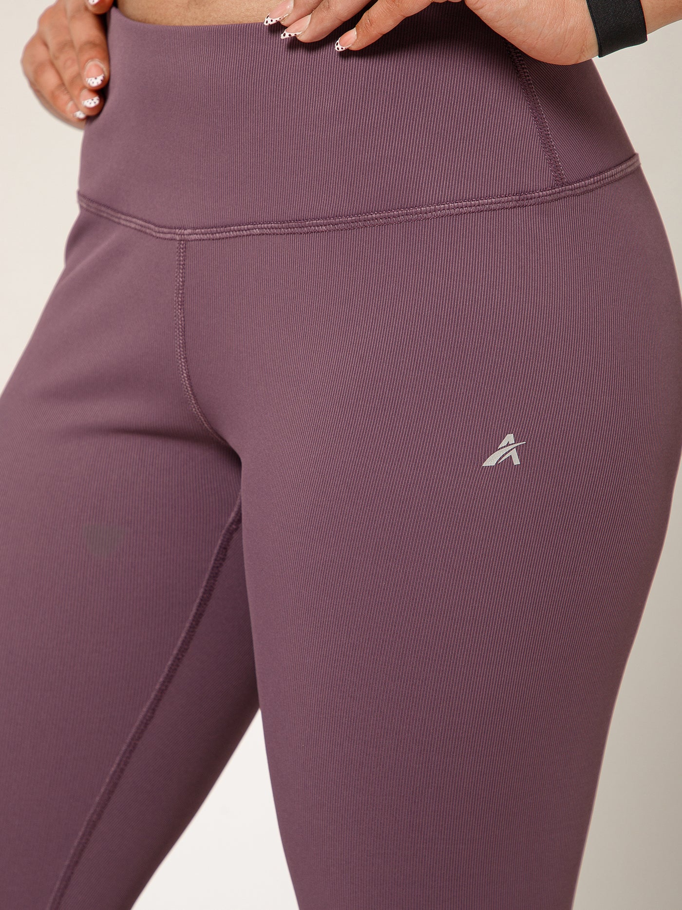 Ribbed High Waist Leggings Purple