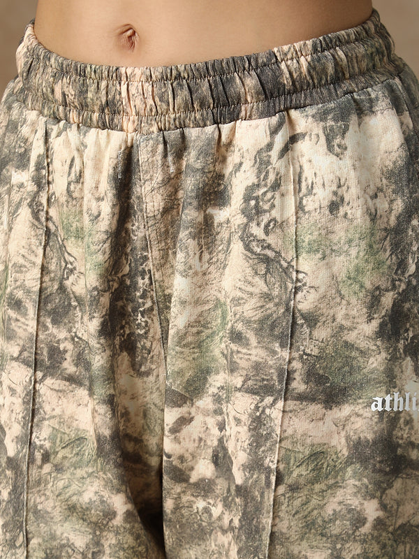 Printed Baggy Monochrome Camo Sweatpants