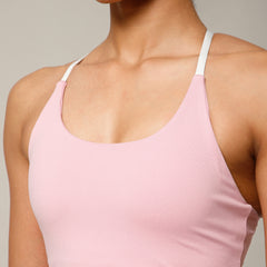 Cross Back Built In Bra Blush Pink