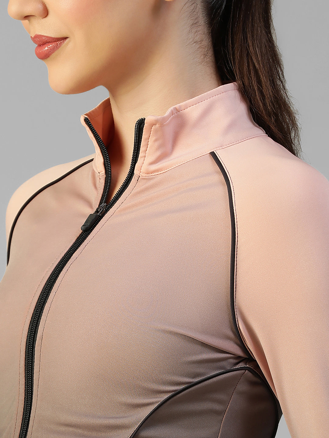 Flow Piping Dual Tone Jacket Peach