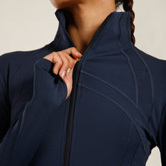 Defined Seam Zip Jacket Navy