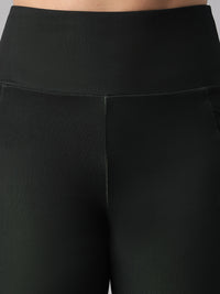 Dual Tone Flare Pant Green