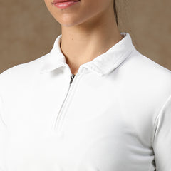 Aero Zip Polo T-shirt White