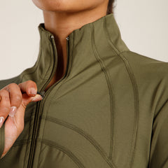 Defined Seam Zip Jacket Olive