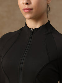 Midriff Crop Jacket Black