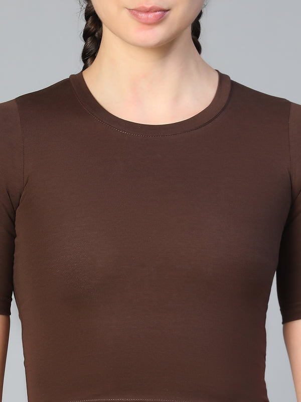 Essential Crop Top Brown