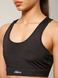 Minimalist Cutout Sports Bra Black