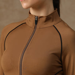 Flow Piping Jacket Tan