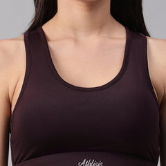 Minimalist Cutout Sports Bra Burgundy