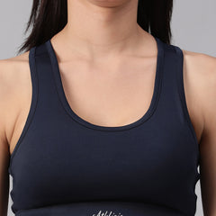 Minimalist Cutout Sports Bra Navy