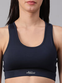 Minimalist Cutout Sports Bra Navy