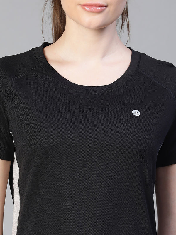 Contrast Side Panel T-Shirt Black