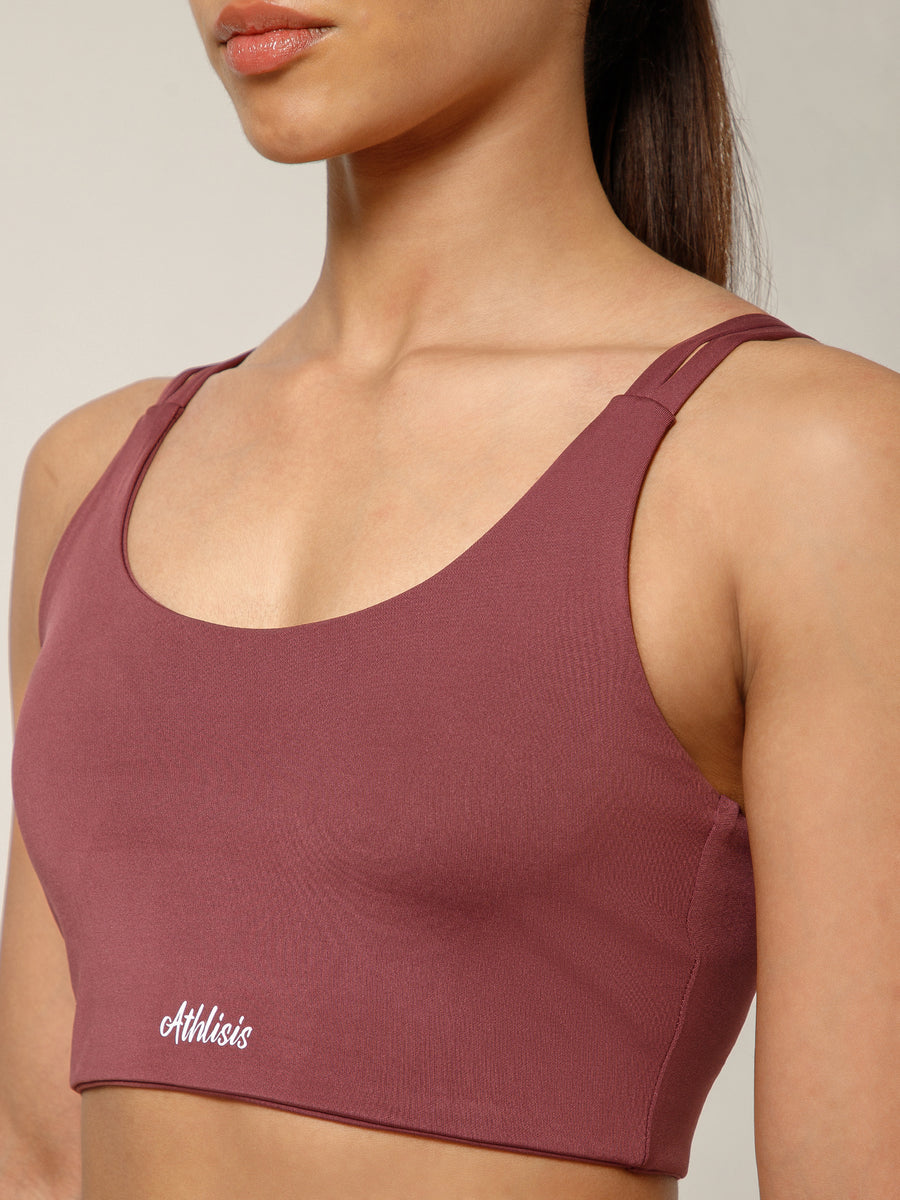 Twin Strap Sports Bra Mauve