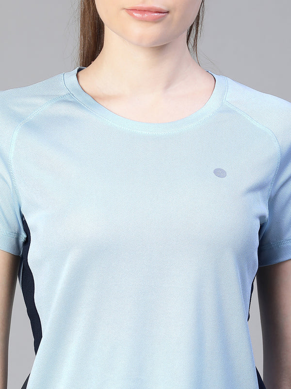 Contrast Side Panel T-Shirt Blue