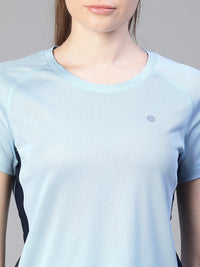 Contrast Side Panel T-Shirt Blue