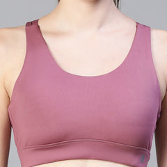 Geometric Strap Sports Bra Maroon