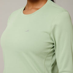 Curved Hem Full Sleeve T-Shirt Olive