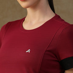 Contrast Tone T-Shirt Maroon