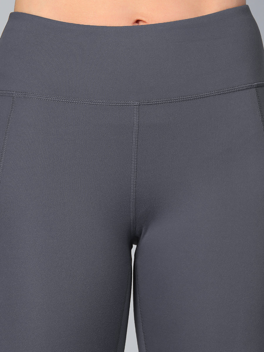 Mesh Panel Pocket Leggings Grey
