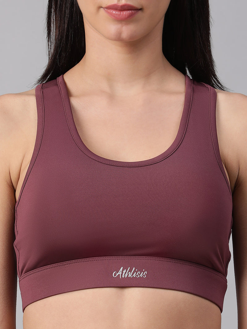 Minimalist Cutout Sports Bra Mauve