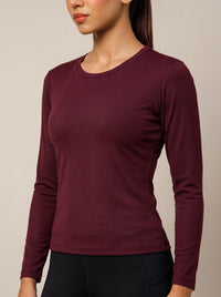 Bodycon Thumbhole T-shirt Wine