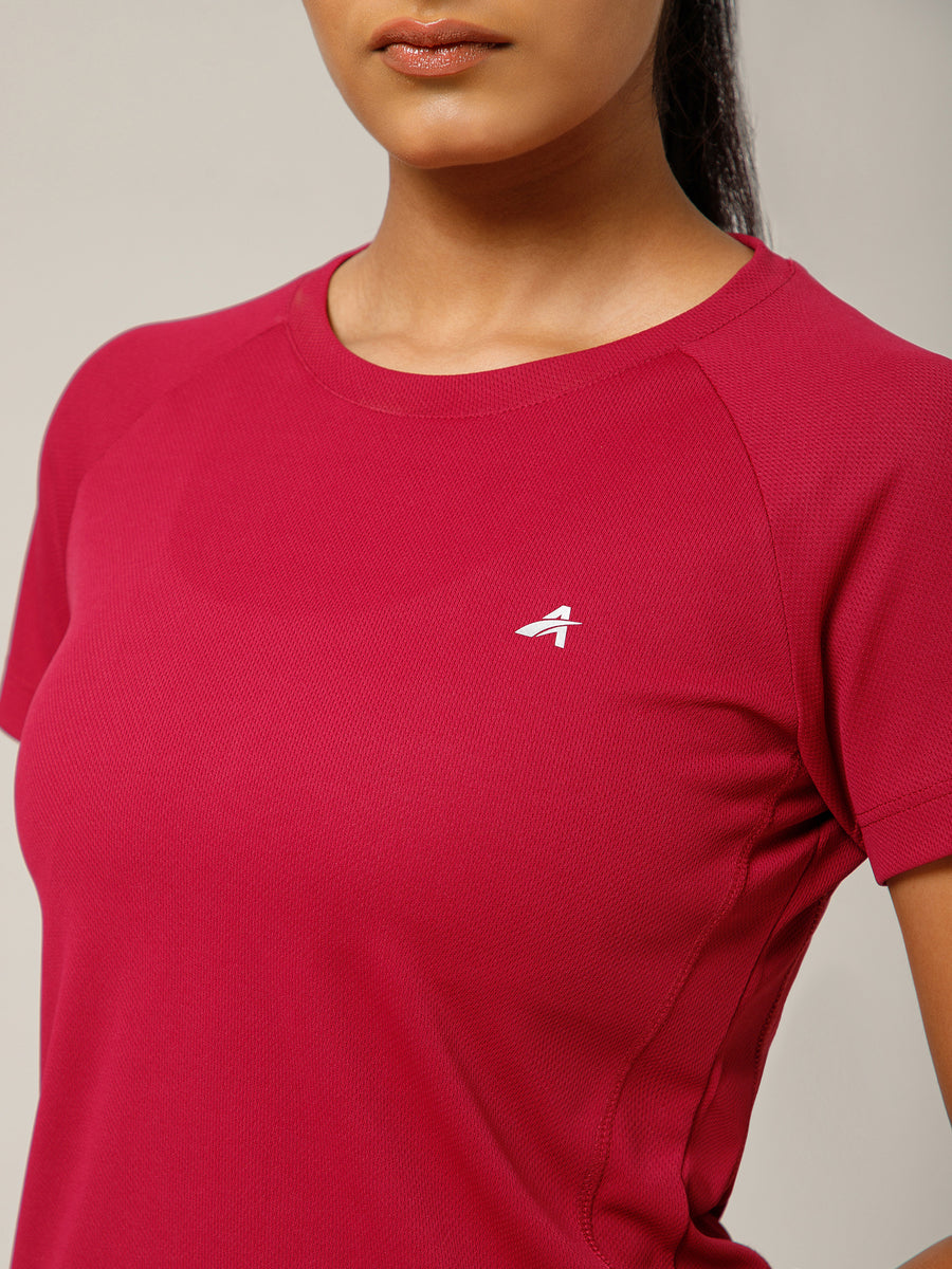 V Panel T-Shirt Maroon