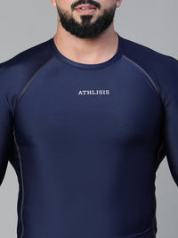 Basic Full Compression T-shirt Blue Athlisis Sports